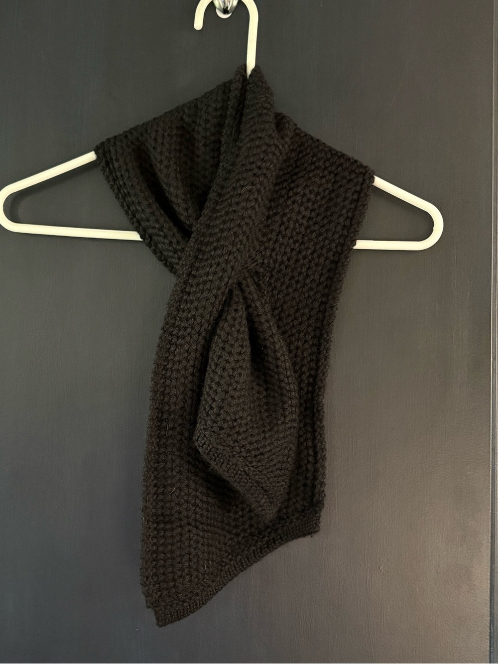 KUNA 100% baby alpaca knit scarf black